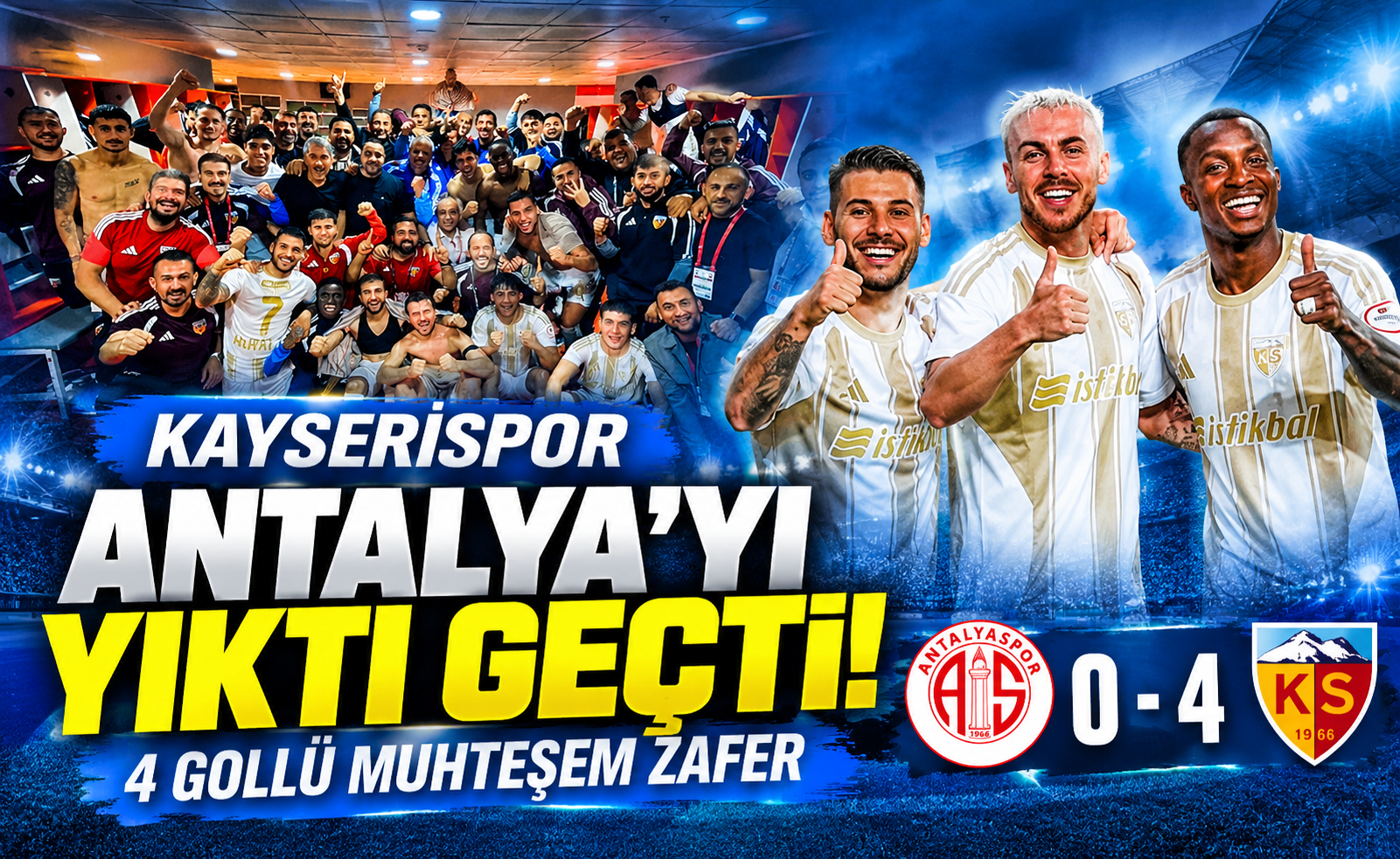Kayserispor Antalya’yı Yıktı Geçti! 4 Gollü Muhteşem Zafer