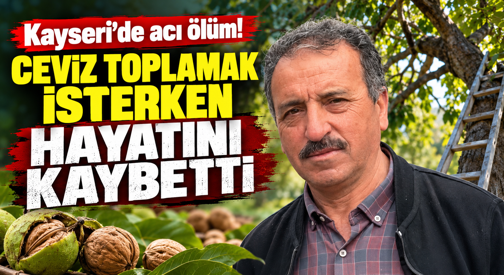 Kayseri’de acı ölüm! Ceviz toplamak isterken hayatını kaybetti
