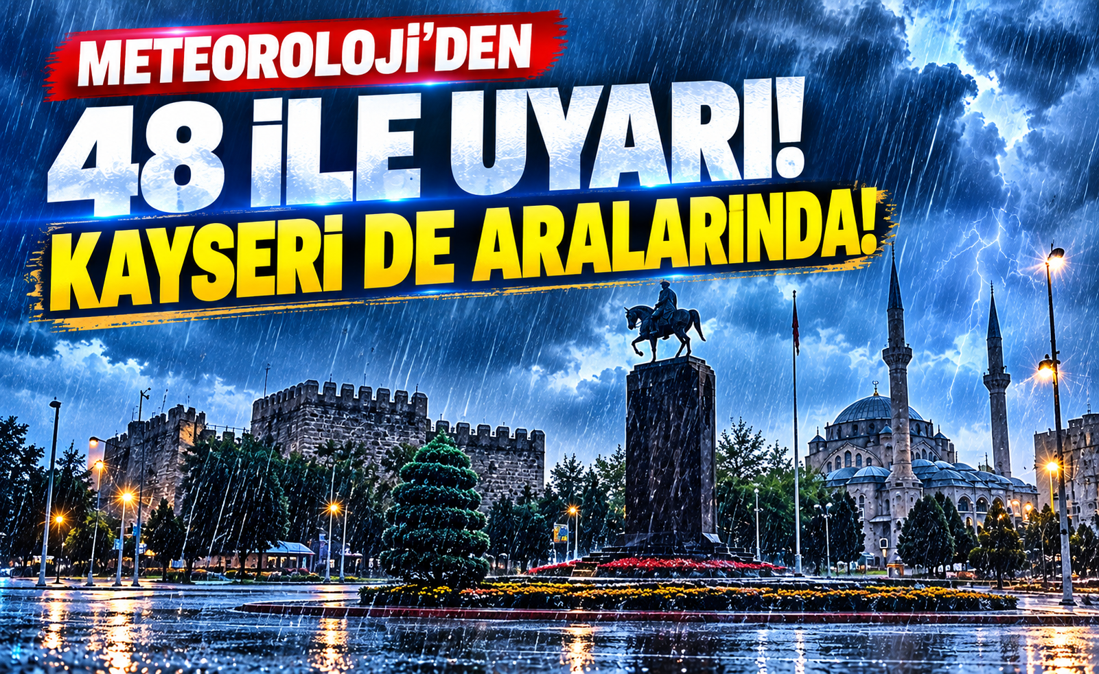 Meteoroloji'den 48 il için alarm! Kayseri de listede