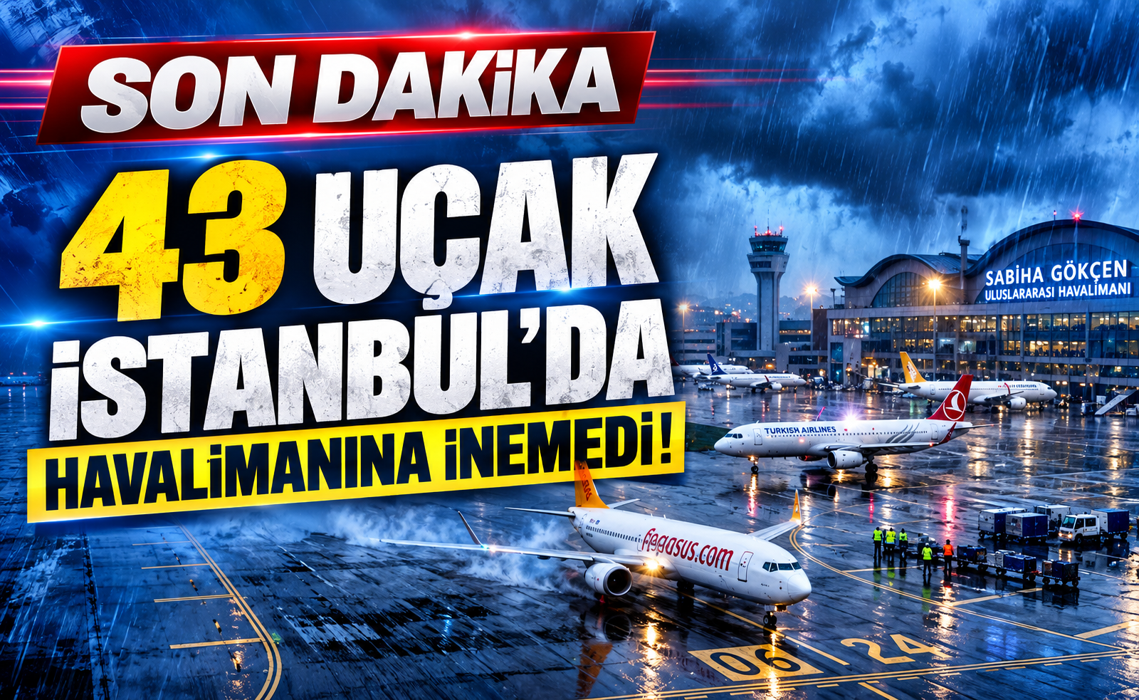 Son Dakika: İstanbul'da 43 Uçak Havalimanına İnemedi