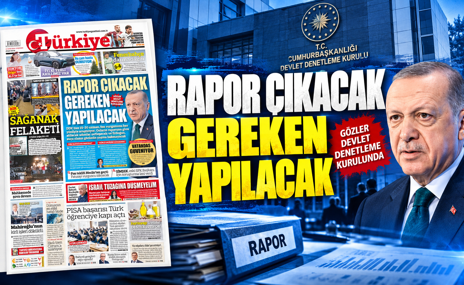 Türkiye Gazetesi’nden dikkat çeken manşet: “Rapor çıkacak, gereken yapılacak”