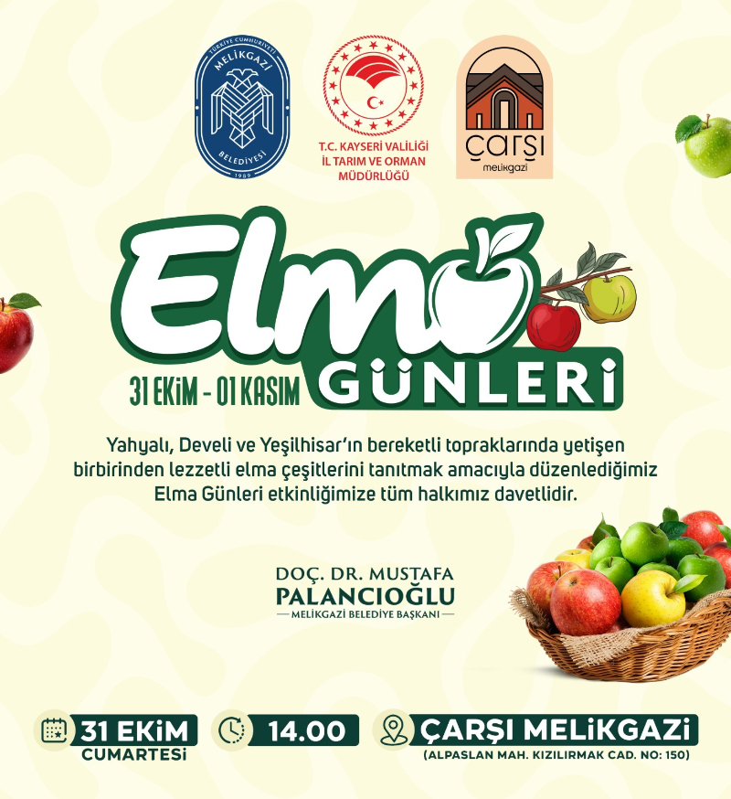 Melikgazi’de Elma Günleri Başlıyor